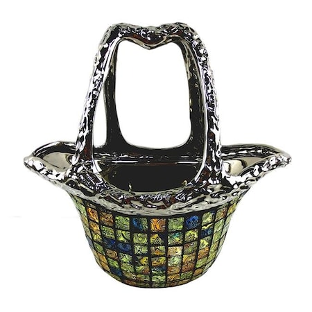 Dolce Mela DMCV005 Decorative Ceramic & Glass Flower Vase Purse Bag - 12.5 X 6.5 X 12 In.